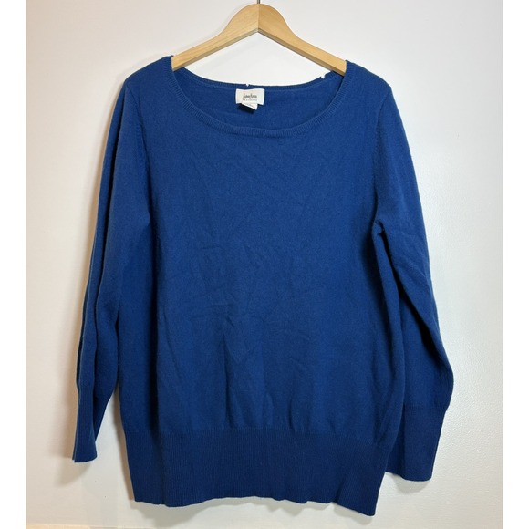 Neiman Marcus Sweaters - Neiman Marcus Cashmere Sweater Womens 2X Royal Blue Scoop Neck Long Sleeve Knit